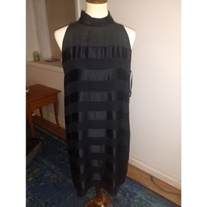 NWT Black striped sheath dress LBD